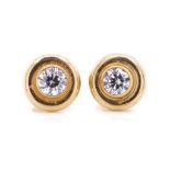 Cubic Zirconia and 9ct yellow gold stud earrings