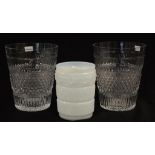 Pair antique large moulded glass tumblers