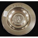 Elizabeth II sterling silver circular dish