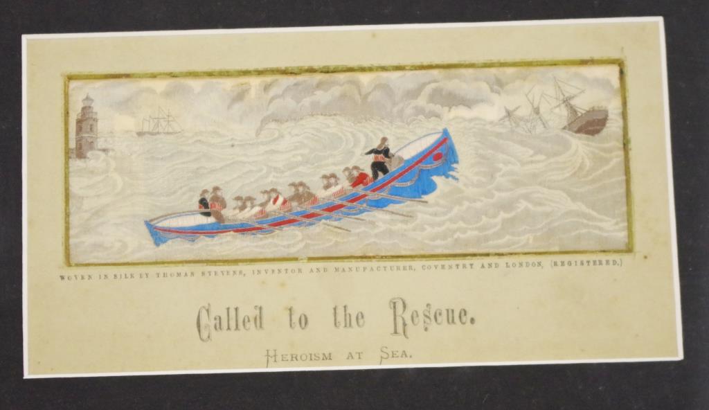 Framed Antique Stevengraph 'Called to the Rescue'