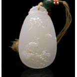 Chinese Chinese carved white jade pendant