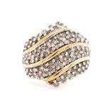 1.00ct diamond and yellow gold cluster ring