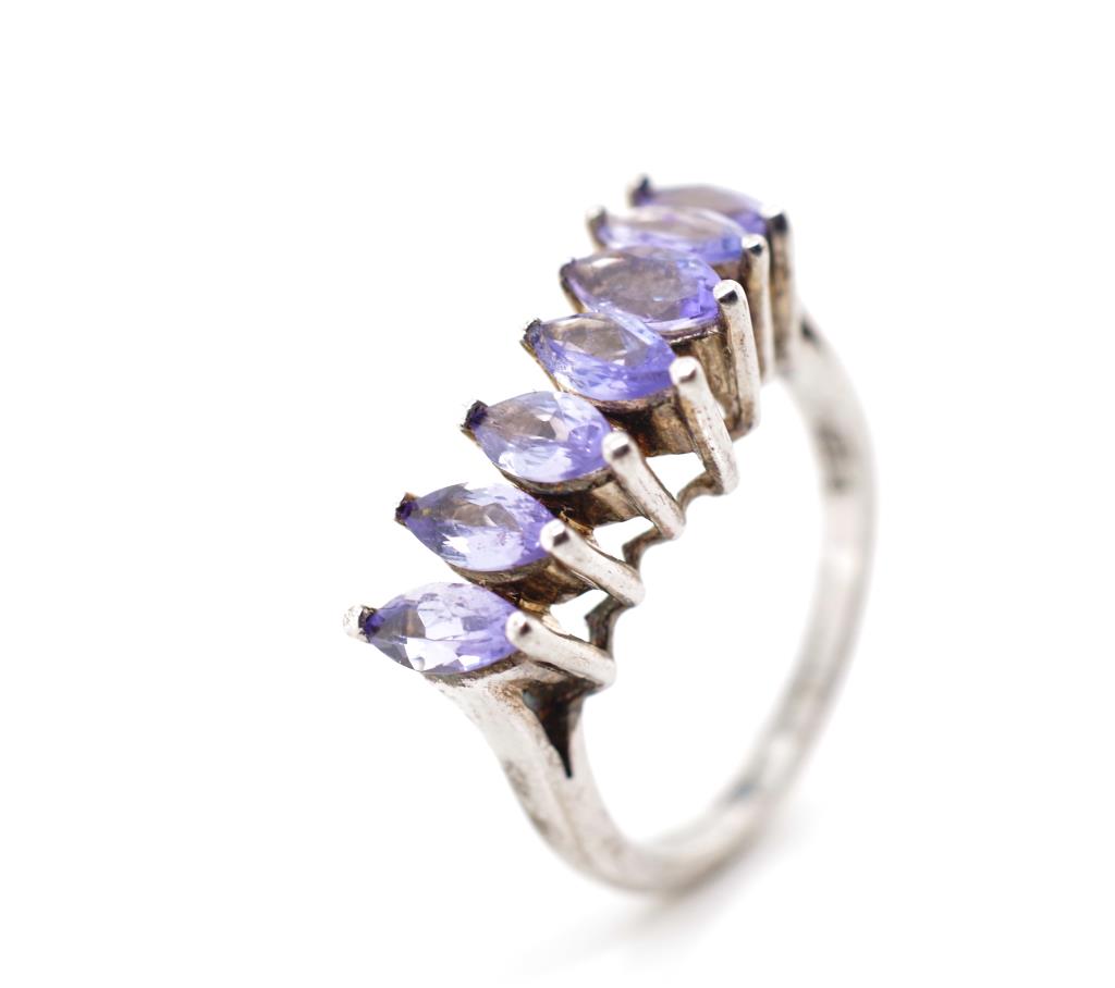 Tanzanite and sterling silver ring