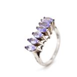 Tanzanite and sterling silver ring