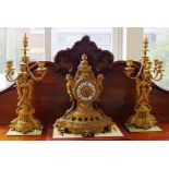 Large French figural ormolu clock