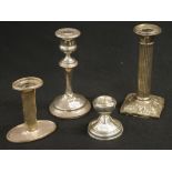 Two various sterling silver candlesticks