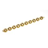 Retro 17ct gold "brick" link bracelet