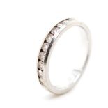 Eleven stone diamond and 14ct white gold ring