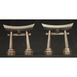 Pair of Japanese arch salt & peppers