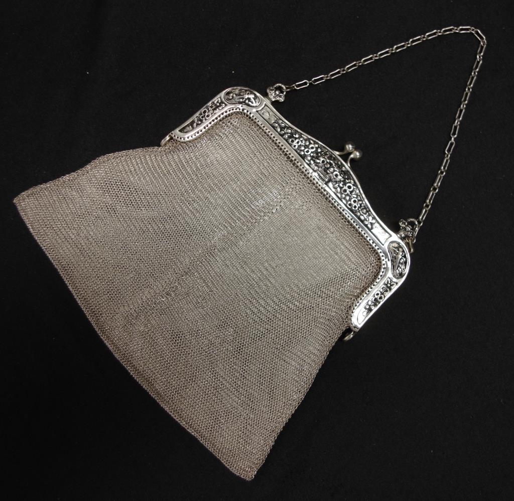 Oroton silver mesh purse