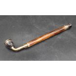 Early brass and wood tobacco pipe