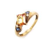Golden sapphire and 9ct yellow gold ring