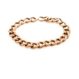 Antique 9ct rose gold curb link chain