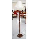 Barley twist oak floor lamp