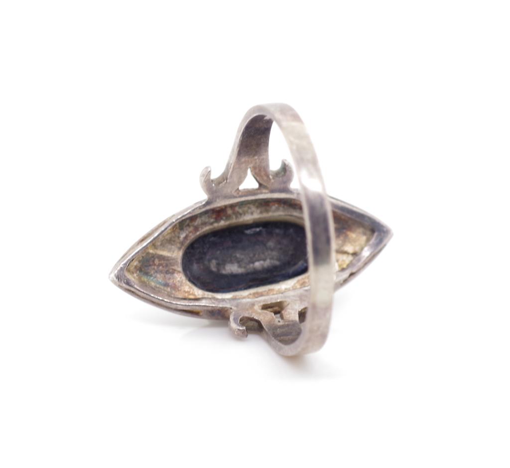 Mid century Niello and silver ring - Image 3 of 3