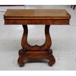 Early Victorian lyre based card table