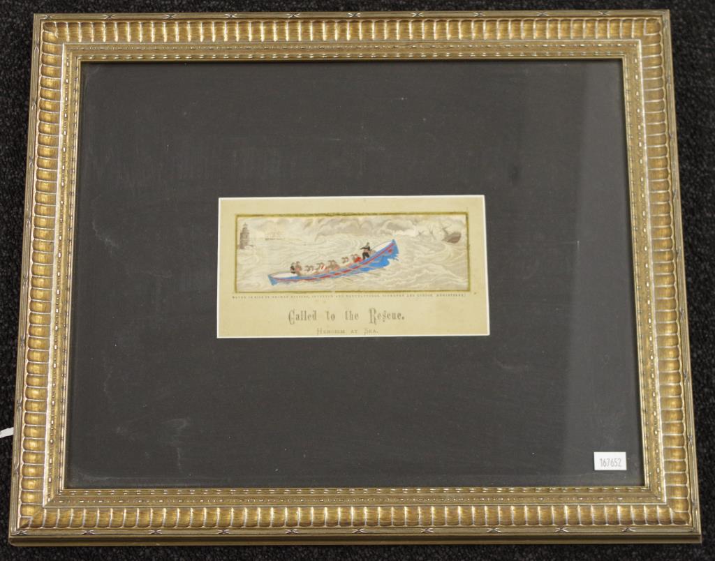 Framed Antique Stevengraph 'Called to the Rescue' - Image 4 of 4