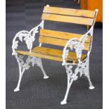 Cast aluminium and wood slat chair