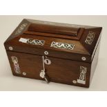 William IV inlaid rosewood caddy