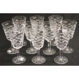 Ten Waterford crystal "Tralee" white wine glasses