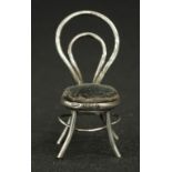 Edward VII sterling silver "chair" pin cushion