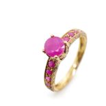 Ruby and 10ct yellow gold ring