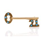 Australian turquoise and 9ct rose gold brooch
