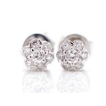 Diamond 18ct white gold "daisy" stud earrings