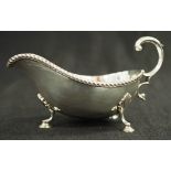 Elizabeth II sterling silver sauce boat