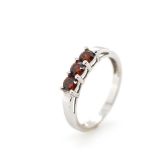 Red diamond and white gold ring