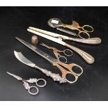 Collection miscellaneous sewing scissors etc