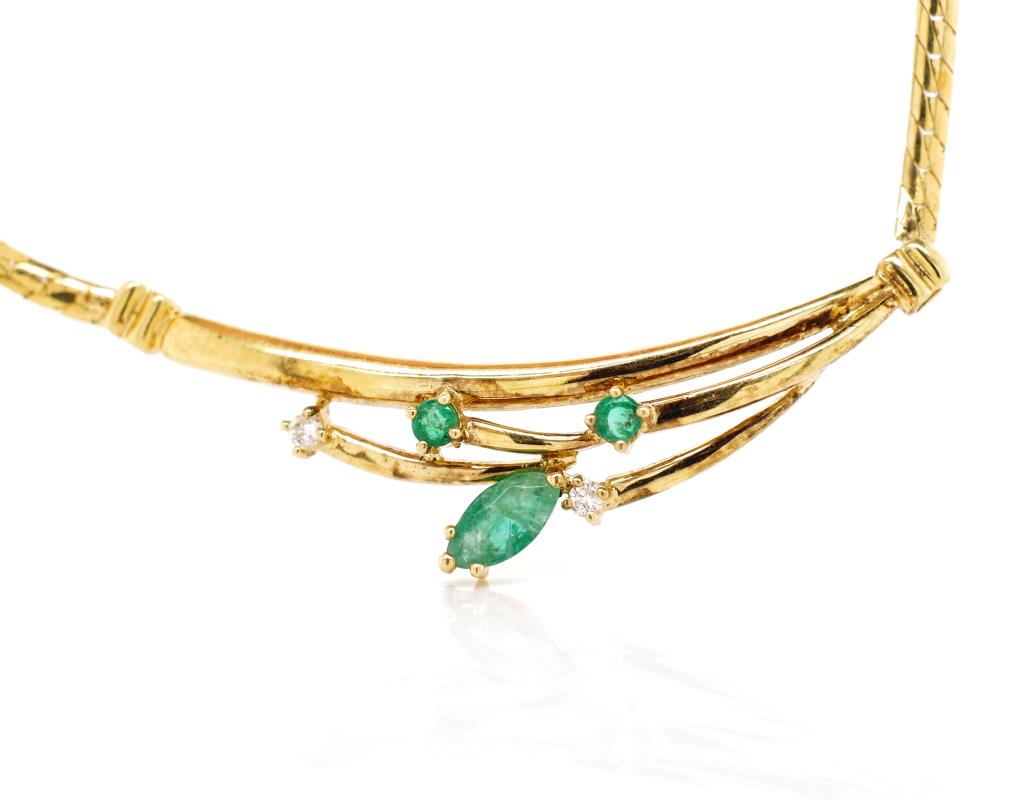 Emerald, diamond and 18ct yellow gold - Image 3 of 3