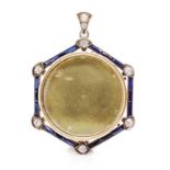 Antique diamond, sapphire and yellow gold locket