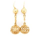 Vintage rose gold hanging earrings