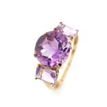 Amethyst and 9ct yellow gold ring