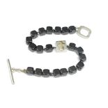 Sterling silver and onyx beaded bracelet