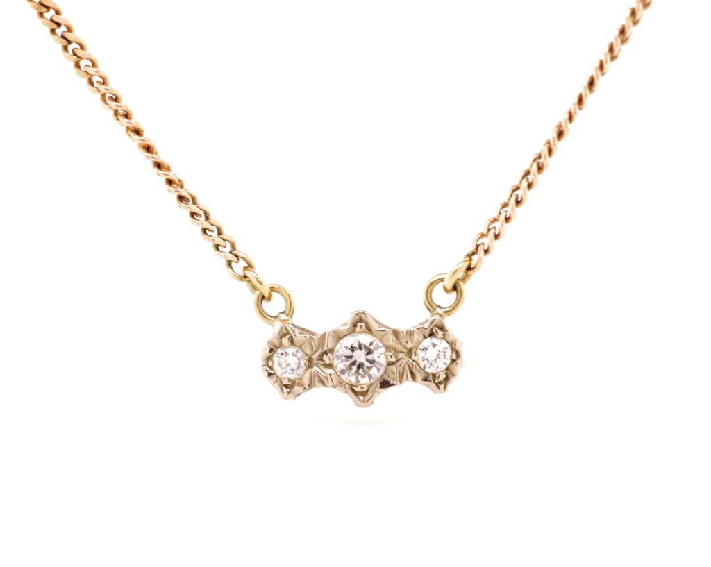 Diamond and rose gold necklace - Image 2 of 3