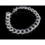Sterling silver 10mm curb link chain bracelet