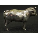 Edward VII sterling silver "Bull" pin cushion