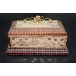 Vintage carved wood jewellery casket
