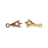 Two Edwardian yellow gold bail / jump rings