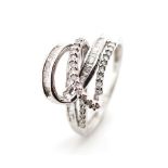 Diamond and 10ct white gold ring