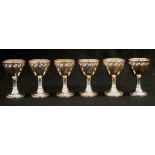 George III six sterling silver footed egg cups