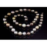 Multi colour Tahitian pearl necklace