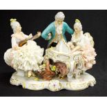 Dresden lacework porcelain figure group