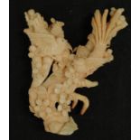 Chinese carved coral bird sculpture