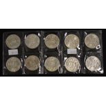 Ten (10) Australia 1966 silver 50c coins