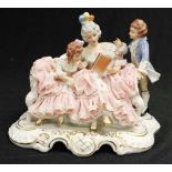 Dresden lacework porcelain figure group