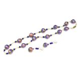 Murano glass 'wedding cake" beaded necklace