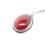 Arts & Crafts silver and carnelian pendant